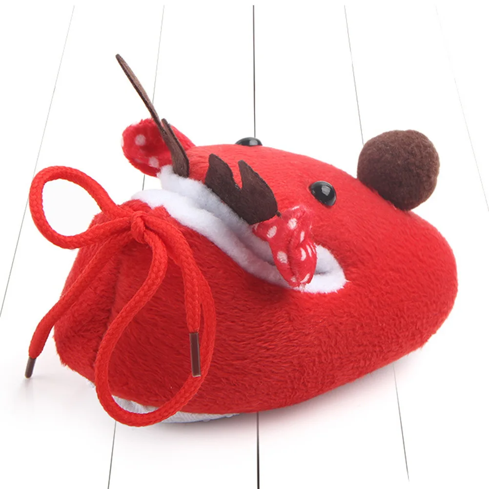 1 زوج عيد الميلاد تحت عنوان تصميم شتاء دافئ القطن طفل رضيع النعال أحذية طفل عيد الميلاد الأحذية النعال أحذية الرضع الوليد B