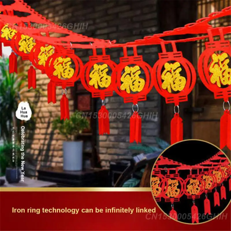 Red Pull Flower Scene Layout Spring Festival Decoration High Quality Material Easy To Hang Spring Festival Decoration Supplies