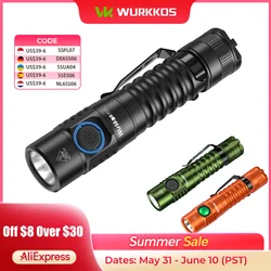 Wurkkos FC11C Led Flashlight Rechargeable High Lumen 1200 Portable Buck Circuit Torch 90 High CRI (5000K) Magnetic Lighting
