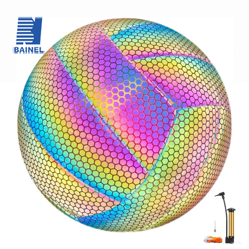 

Размер 5. Светоотражающий волейбольный мяч для пляжного волейбола. Светящийся в темноте волейбольный мяч цвета радуги. Спортивный мяч.