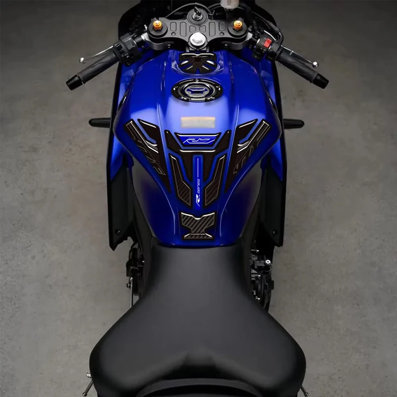 2017-2025 Motorcycle For Yamaha YZF-R7 YZFR7 YZF R7 Tank Pad TankPad Cap Grips Gas Fuel Kit Knee Stickers Decals Protection