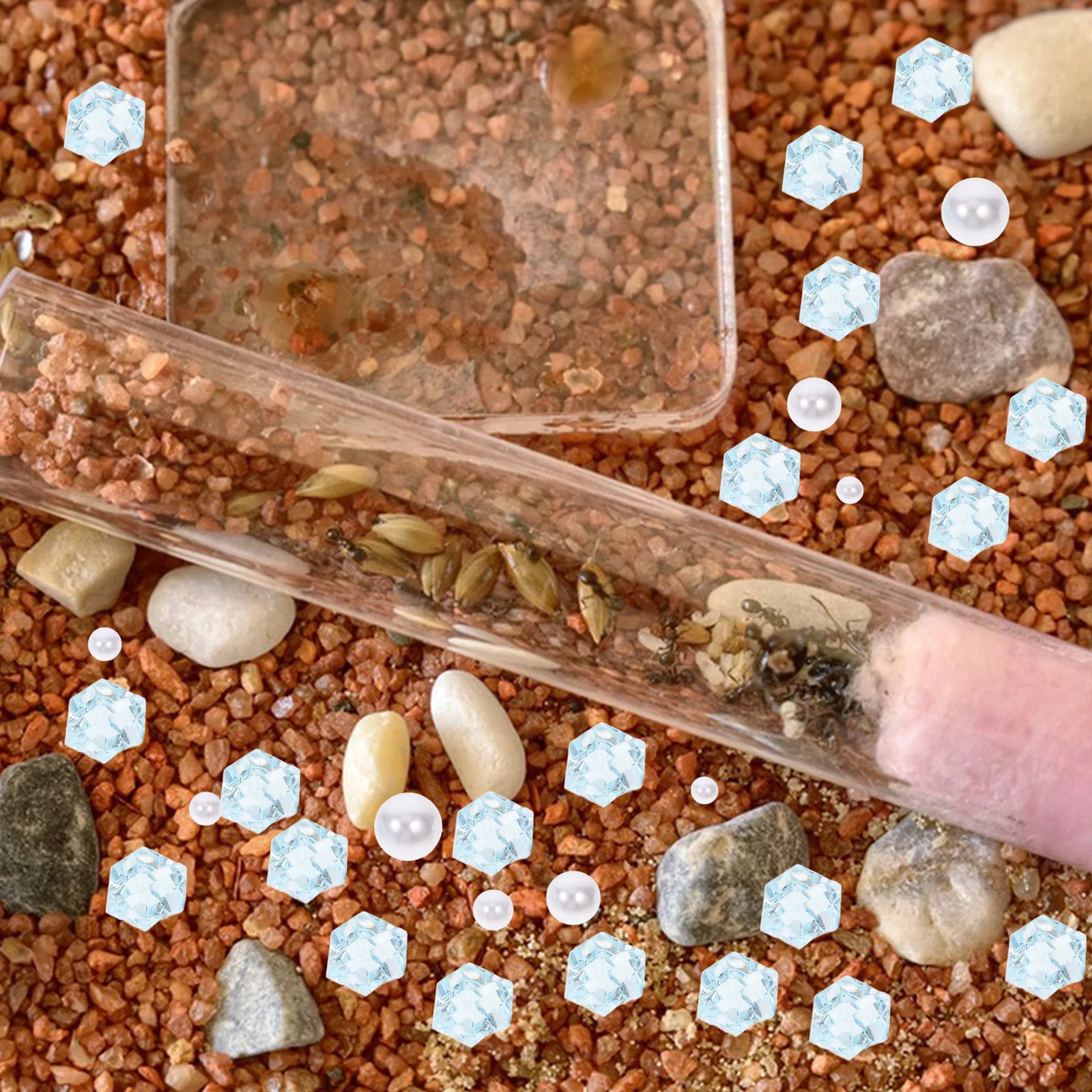 

Pearl Crystal Colored Stones Transparent Resin Aquarium Gravel Decorative Crystal Pebbles Quartz Chips Fish Tank Rock Stones