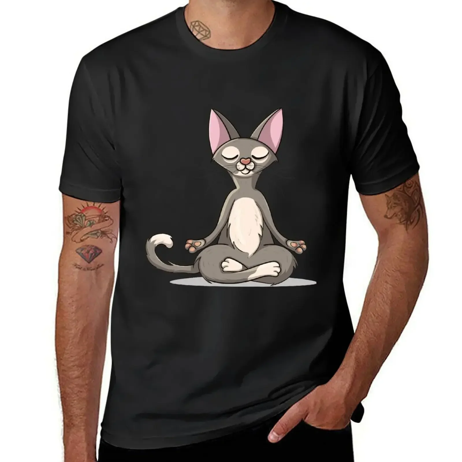 

Yoga Cat T-Shirt graphic shirts vintage clothes slim fit t shirts for men