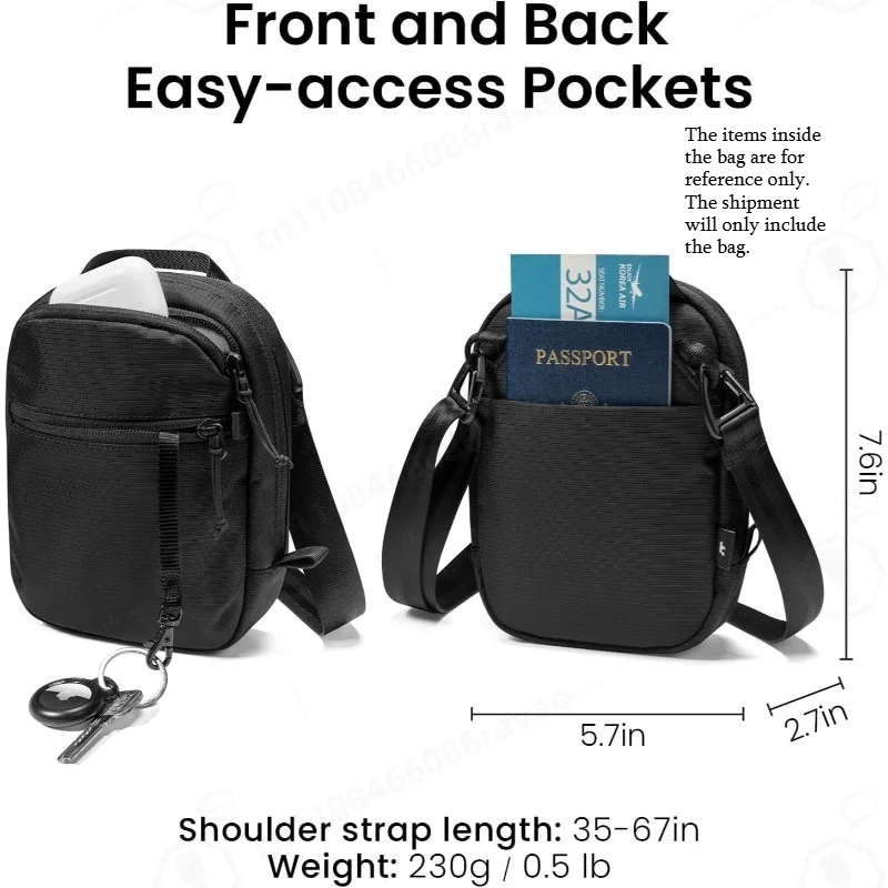 Waterproof X-Pac Crossbody Bag, Portable Chest Pack for Phone Passport Travel Sling Bag