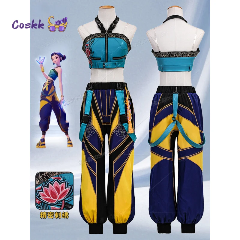 

Cosplay Costume Pop Singers Womens Halloween Stage Outfit Top Pants Outfits Carnival Role Playing Uniform