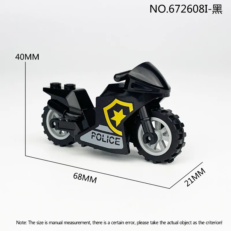 Militärisches Spezialpolizeimotorrad, Patrouillenmotorrad, Polizeimotorrad, DIY-Modell, Kleinteiliger Baustein-Bausatz, Geschenk. – Detail 4