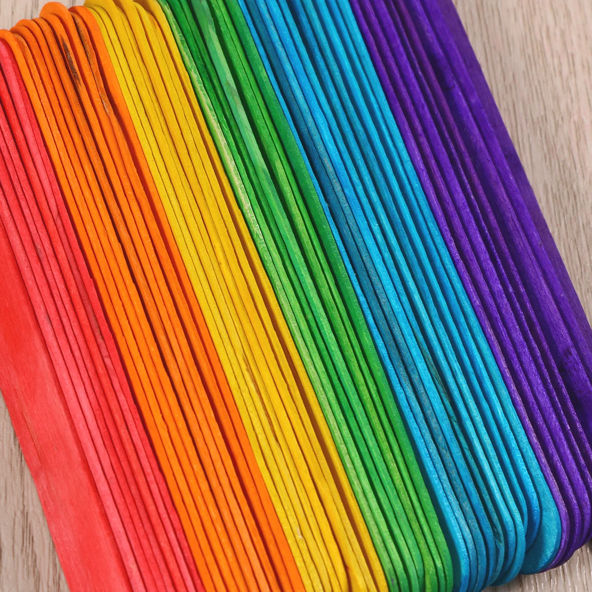 

200pcs Colored Wood Craft Snow Popsicle Diy Sticks For Kids Art Projects Classroom Party Camp Activities Smooth Eco-Friendly