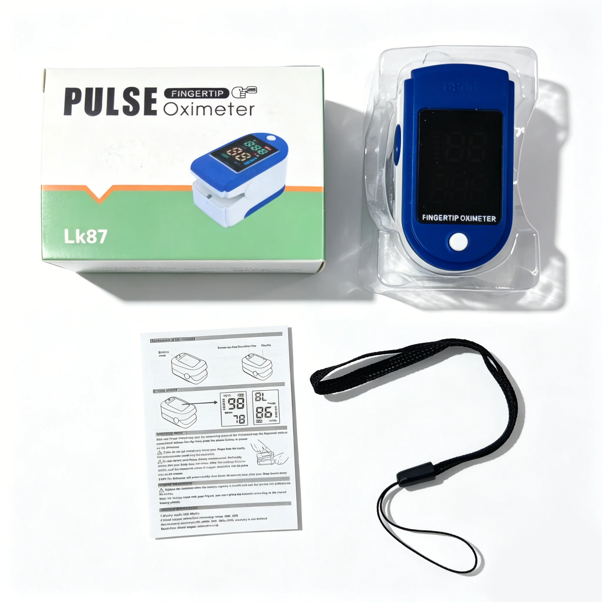 Oxímetro Digital de Dedo SpO2, Oxímetro de Pulso LED, Monitor de Oxigênio no Sangue e Frequência Cardíaca, Clip de Dedo para Oximetria