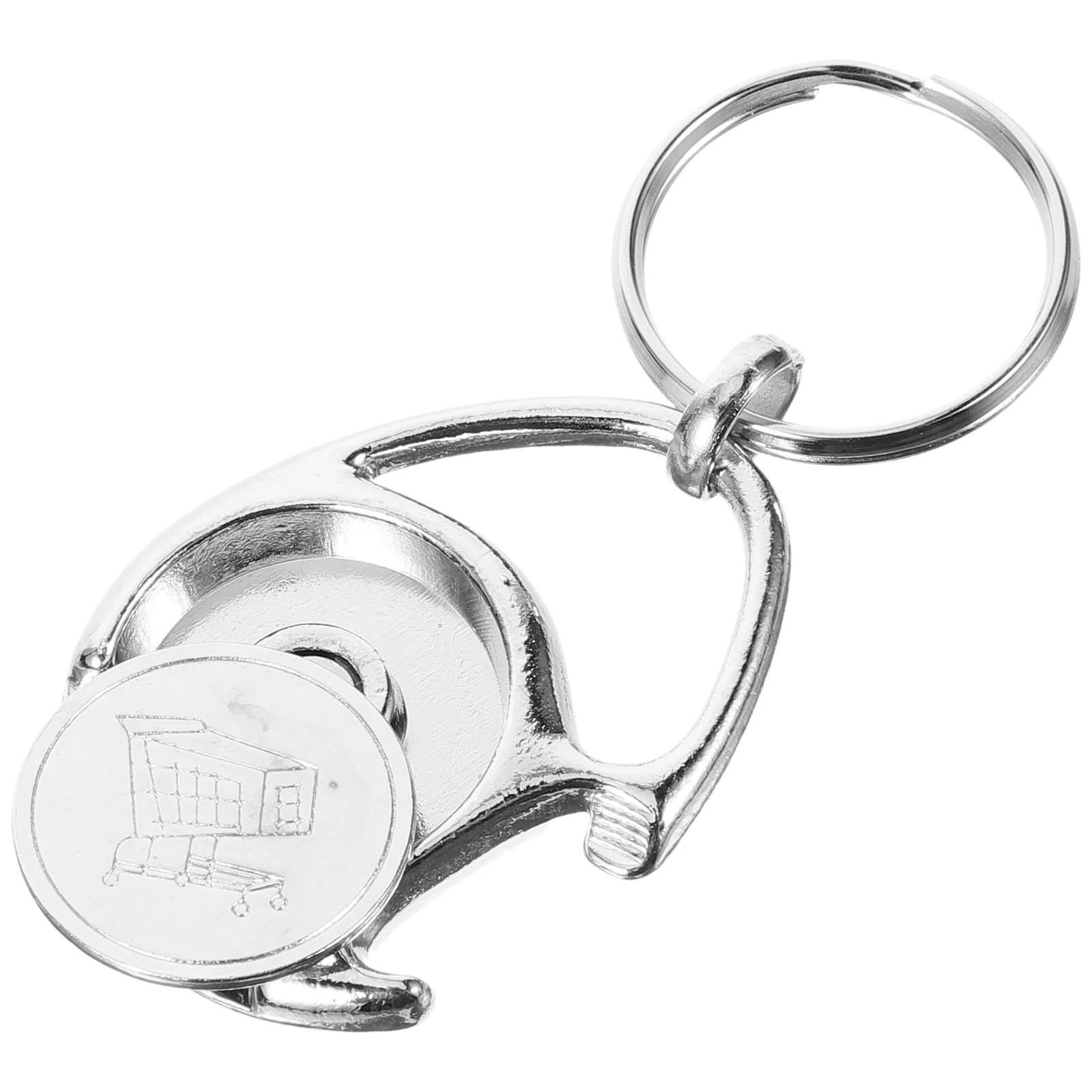 

Zinc Alloy Shopping Keychain Bottle Opener Portable Quarter Holder Keychains Hanging Token Keyring Token for Lab