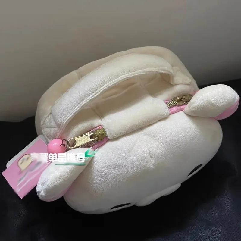 Nueva Bolsa de Maquillaje Elíptica Estereoscópica de Peluche con Diseño de Oso Rilakkuma, Bolsa de Almacenamiento Portátil con Diseño de Oso de Dibujos Animados