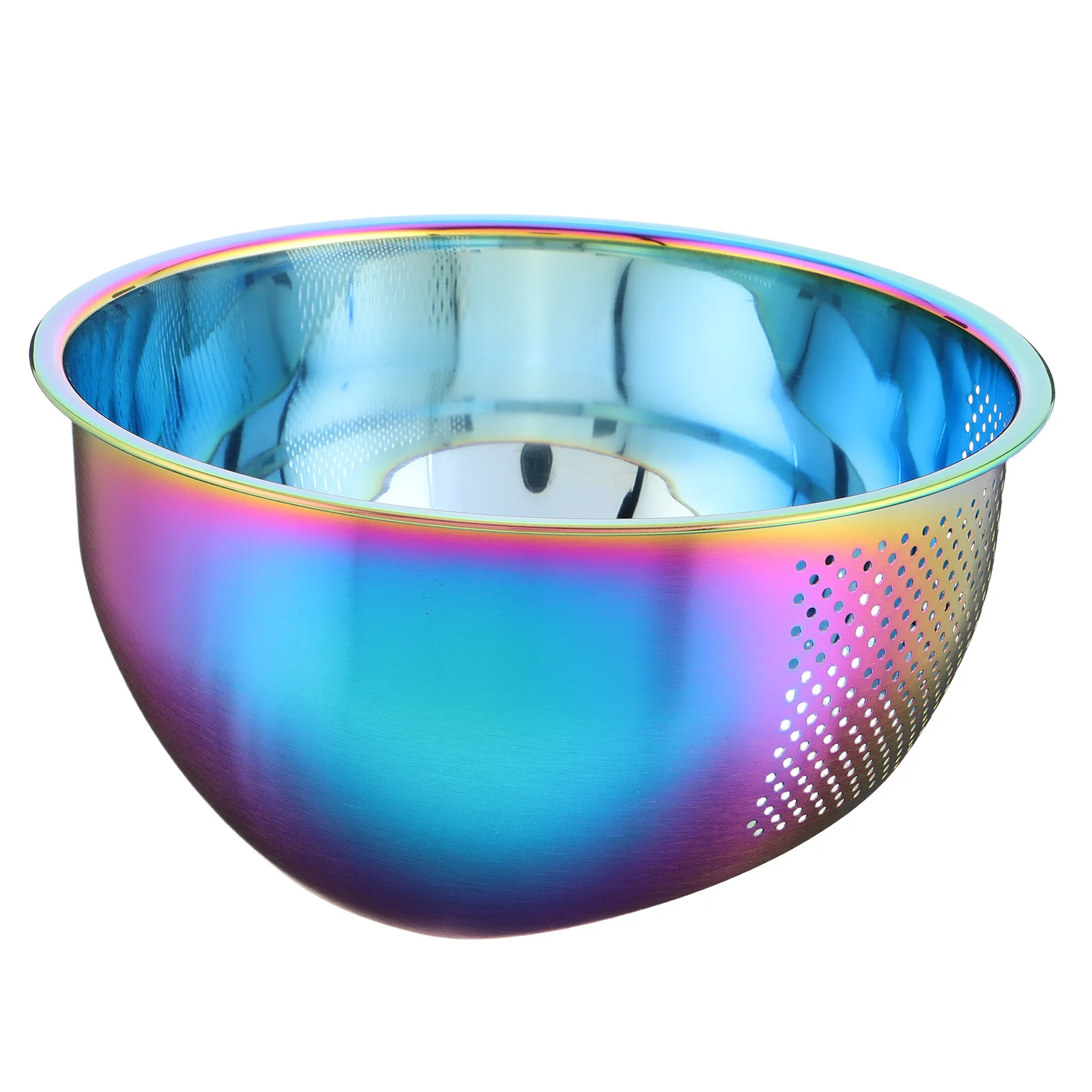 

Stainless Steel Rice Strainer Sloped Bottom Large Capacity Multi-Functional Fruit Vegetable Washing Basin Iridescent Finish
