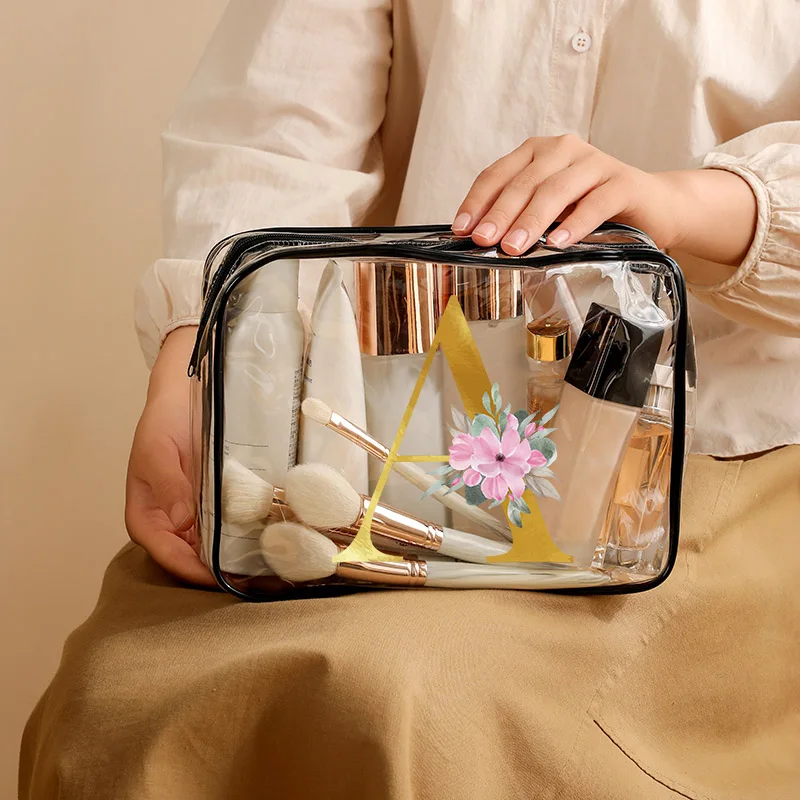 

Bouquet A-Z Portable Travel Clear Storage Bag PVC Makeup Bag Waterproof Washbag Transparent Large Capacity Women's Portable