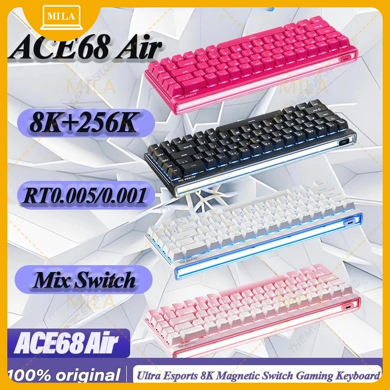 For MCHOSE ACE68 Air Customized Magnetic Switch Gaming Keyboard Ace 68 Air 8K RT0.001MM 256K 0.08ms Wired Keyboard SOCD RGB
