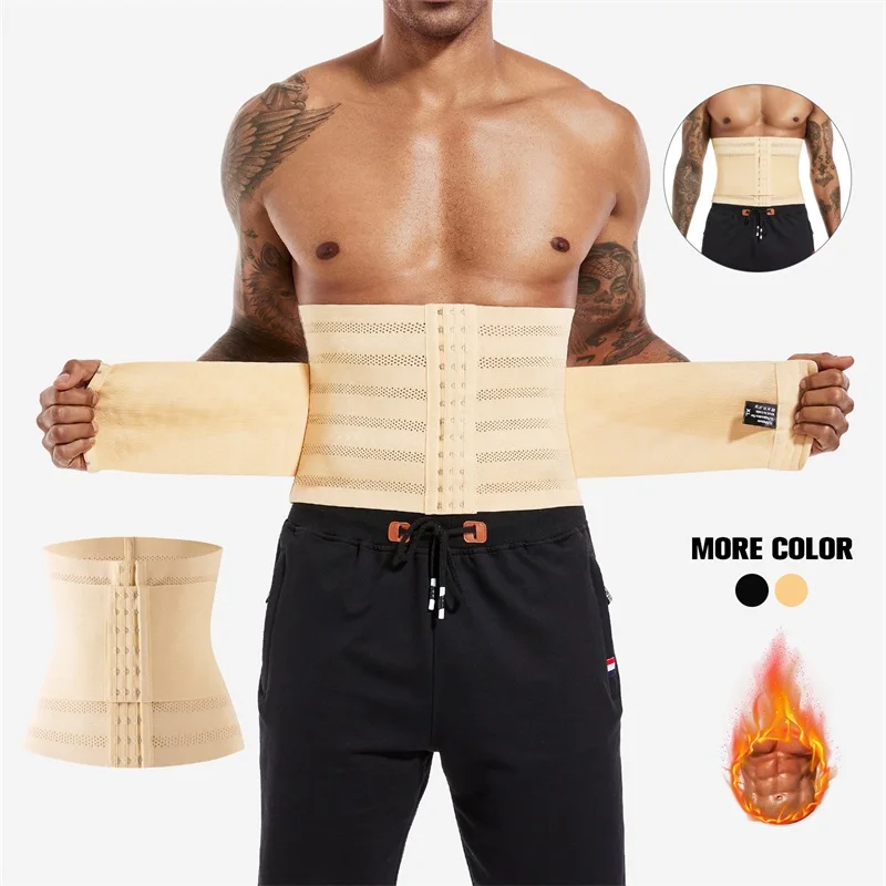 Double Layer Seamless Men's Waist Trainer Corset Men Binders Shapers Tummy Wrap Body Shapewear Man Flat Belly Workout Girdle