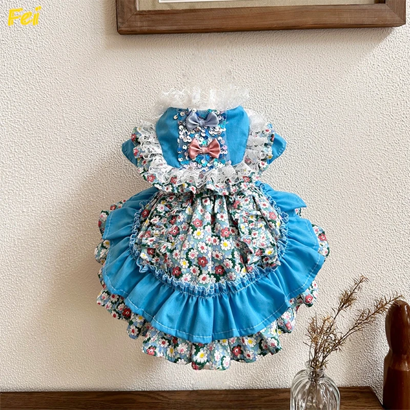 

2025 Floral Dog Clothes for Puppies - Teddy Bear/Bichon/Pomeranian Small Dog Pajamas, Home Sleepwear & Outfits for Autumn Play​