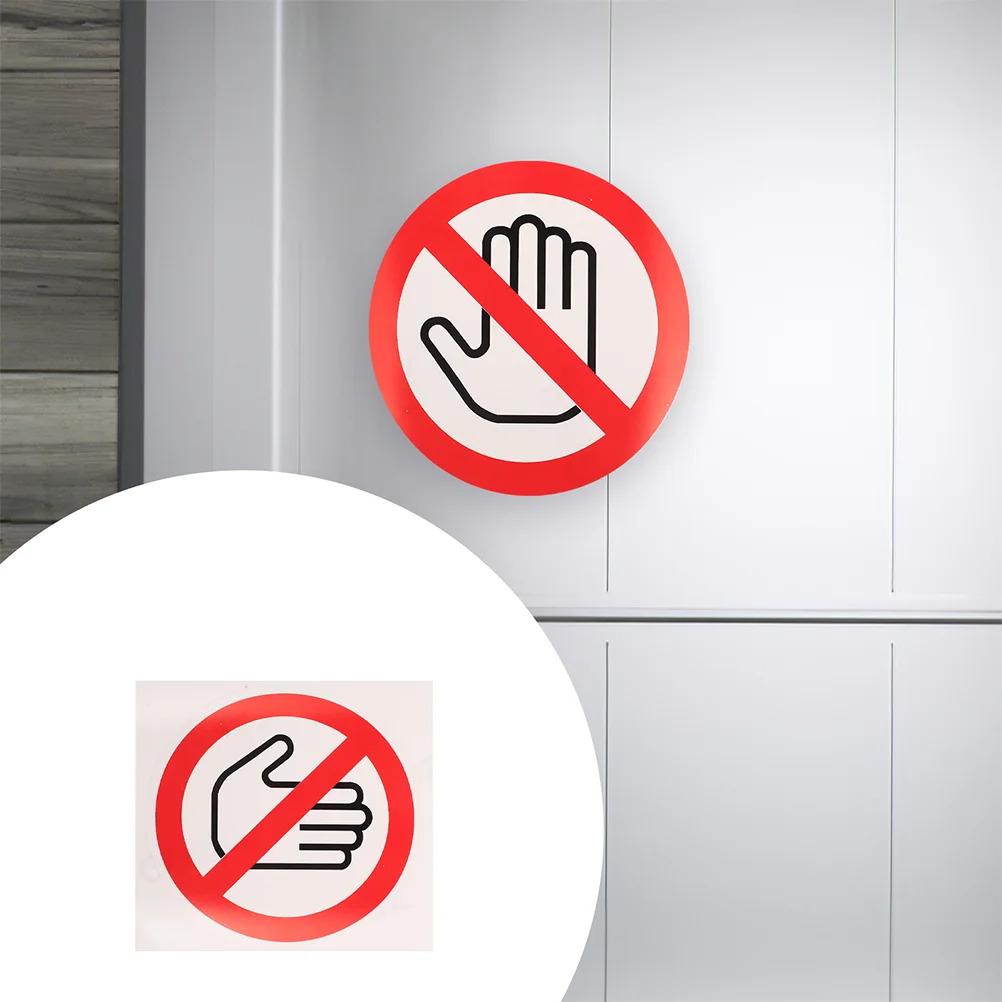 

5PCS Safety Warning Signs Stickers Circle Self Adhesive Vinyl 100mm Machine Caution Decals Traffic Security