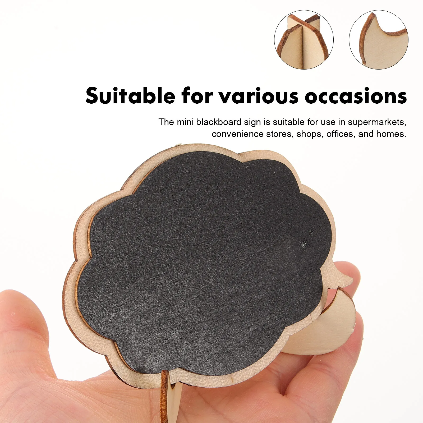 20Pcs Wooden Mini Chalkboard Signs Small Tabletop Decor Display Board for Messages Coffee Shops Home 123 Mini Chalkboard