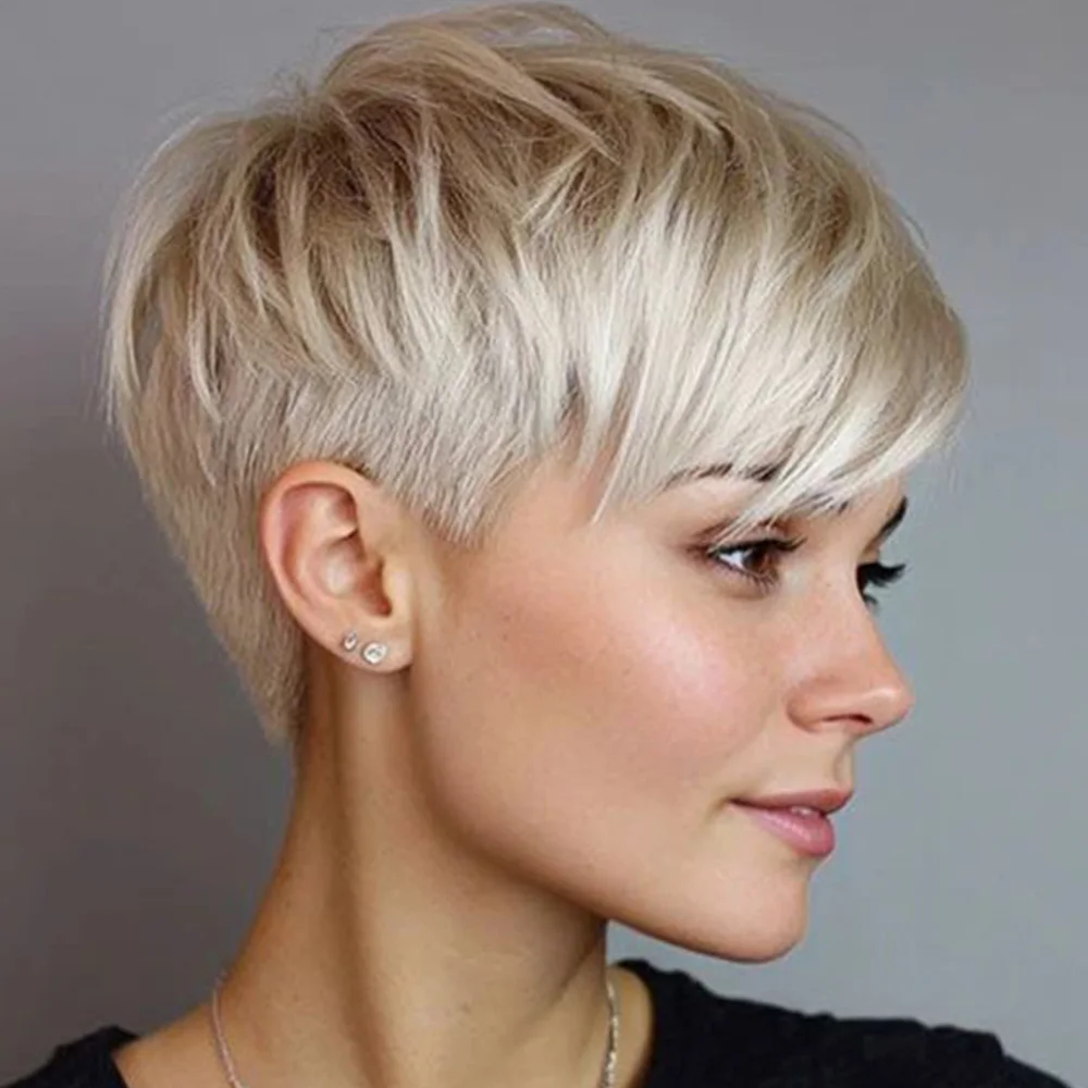 613 شعر مستعار أشقر عابث قطع شعر مستعار البرازيلي شعر مستقيم شعر مستعار قصير الطبقات عابث الباروكات شعر الإنسان كامل آلة صنع شعر مستعار