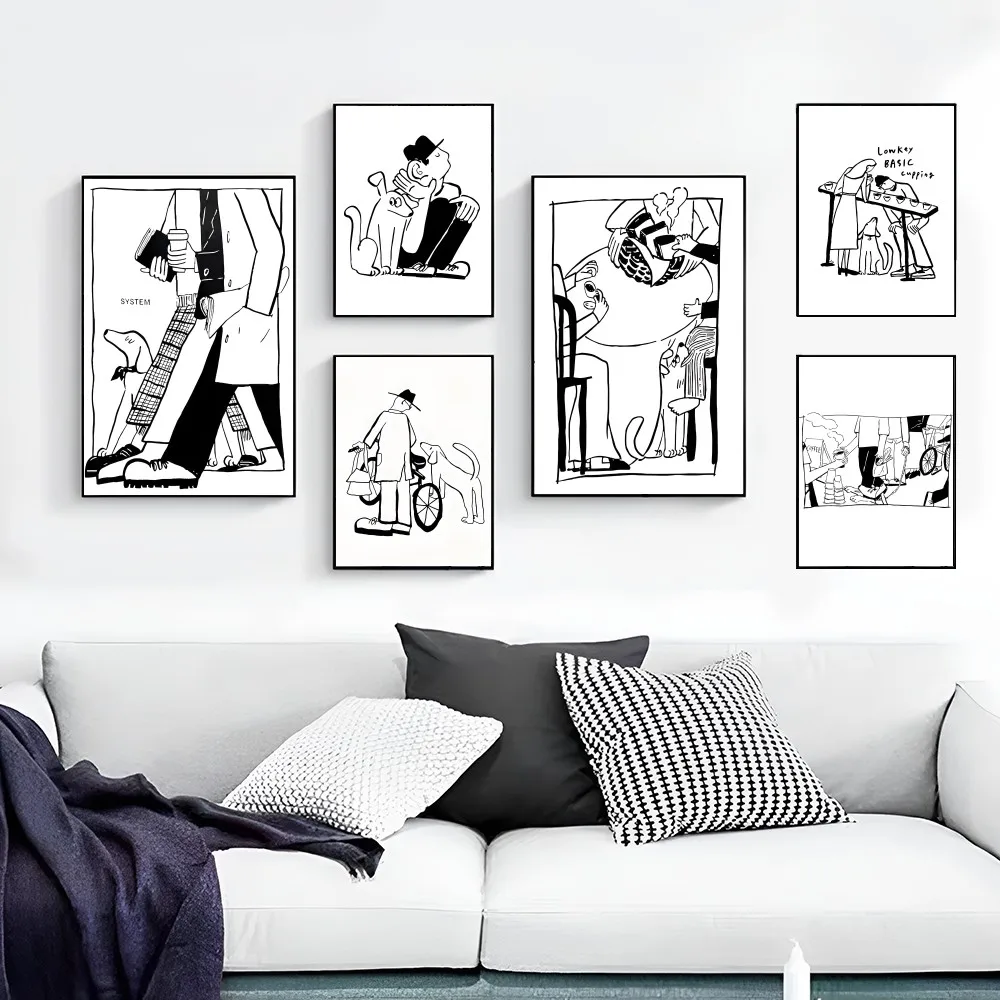 

White My Lover And Dog Cartoon Tapestry Art Science Fiction Room Home Decor Art Home Decor