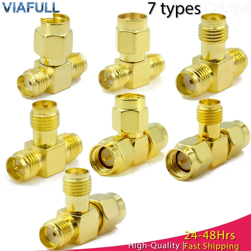 SMA T Connector Kit, Male to Dual Female / Female to Dual Male / Triple Female etc., 50 Ohm Waterproof RF Adapter