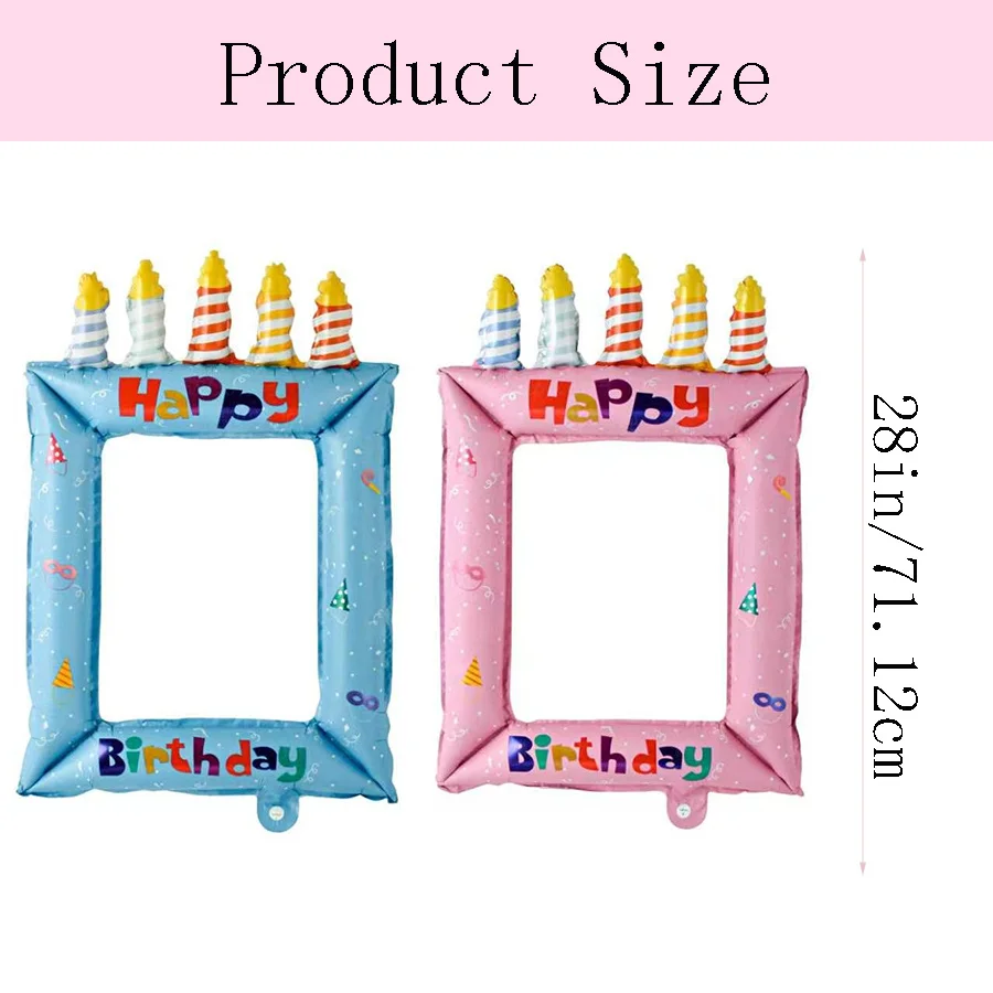 28-inch Princess Theme Balloon Photo Frame - Foil Selfie Booth Prop, For Birthday Celebrations, Birthday Decor Photography Props