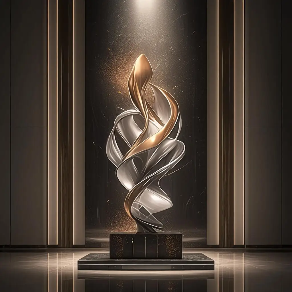 

High Quality Hotel Courtyard Outdoor Sculpture Steel Sculpture Fountain Landscape Sculpture