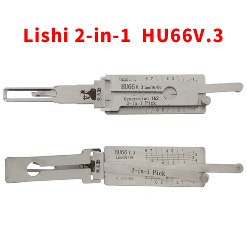 Lishi 2 en 1 HU66 para VW Audi Skoda puerta abierta de coche herramienta de selección Lishi HU66V.3 herramienta de cerrajero