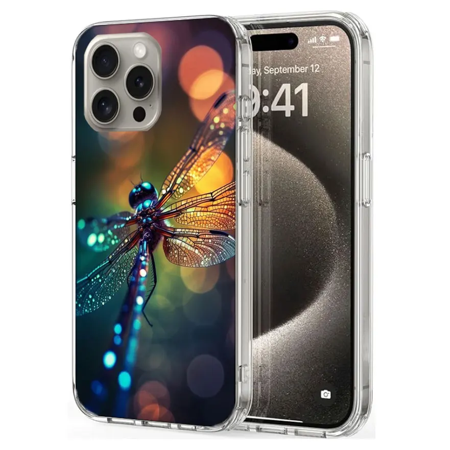 Dragonfly Texture is Realistic Clear For Apple iPhone 16 15 Pro Max Cover 14 Plus 13 12 Mini 11 Pro XR XS Max Phone Case Silicon