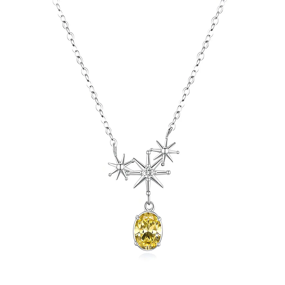 MuShan Jewelry 925 Sterling Silver Necklace Choker Chain HCD Diamonds Anniversary Gift Glamorous Style Women Necklaces Jewelry