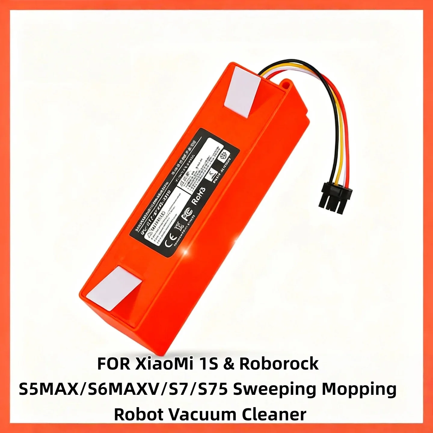 14.4V 5000-6500mAh High-Capacity Battery – Replacement for Roborock 1S/S5MAX/S6MAXV/S7/S75 Xiaomi Robot Vacuum Sweeper Mop