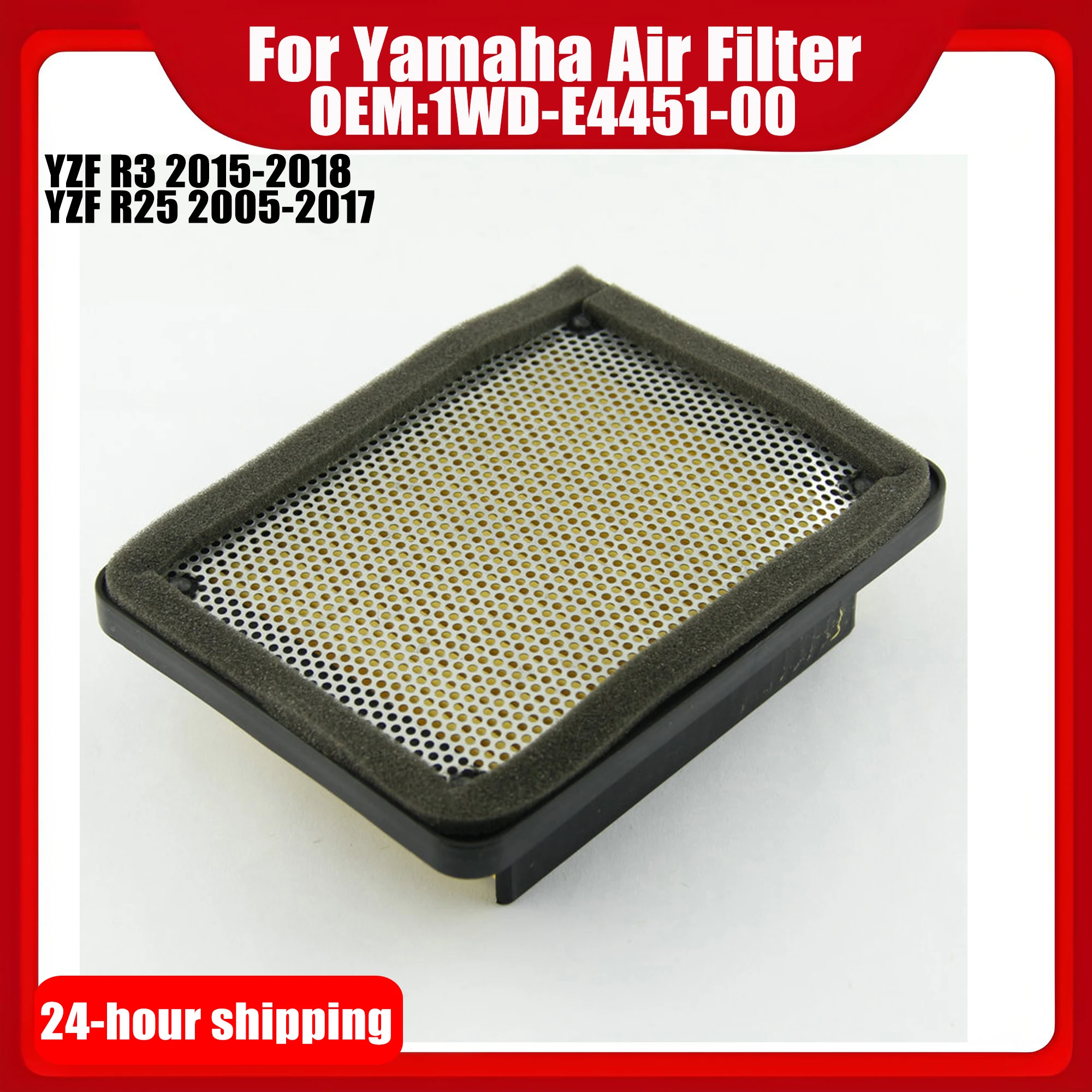 Motorcycles Air Filter For Yamaha YZF R3 2015-2018 YZF R25 2005-2017 OEM:1WD-E4451-00 YZF R3 R25 Motorbike Air Filter