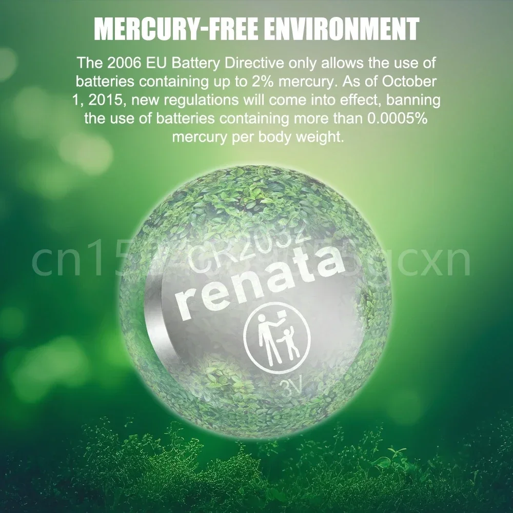 RENATA 3V CR2032 CR 2032 Lithium Battery Button Coin Cell For Toy Car Remote Control Calculator Watch Clock Swiss Made