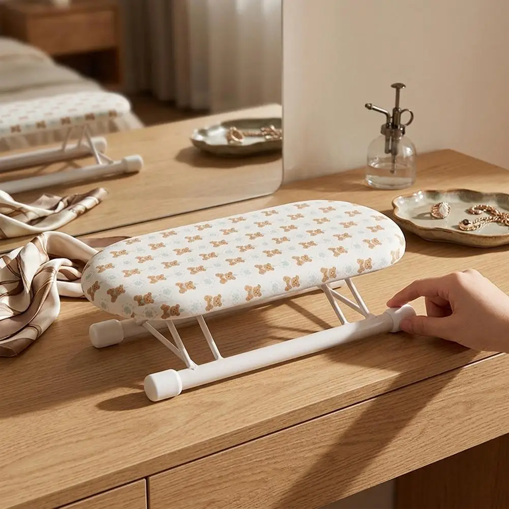 Portable Mini Tabletop Ironing Board Foldable Small Iron Board Rack Space Saving Travel Home Sleeve Collar Ironing Stand