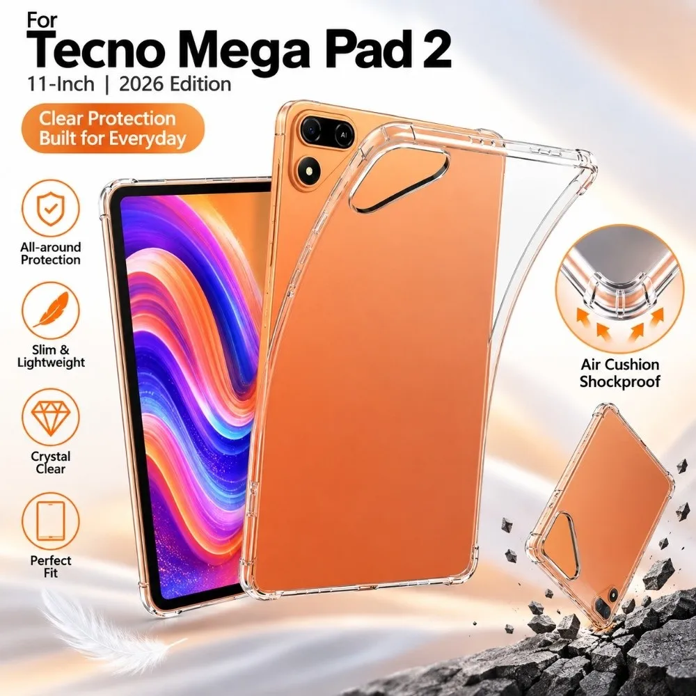 Shockproof 11 Inch Tablet Case Wear Resistant Anti-fall Protective Cover Air Bag Transparent Back Shell for Tecno Mega Pad 2