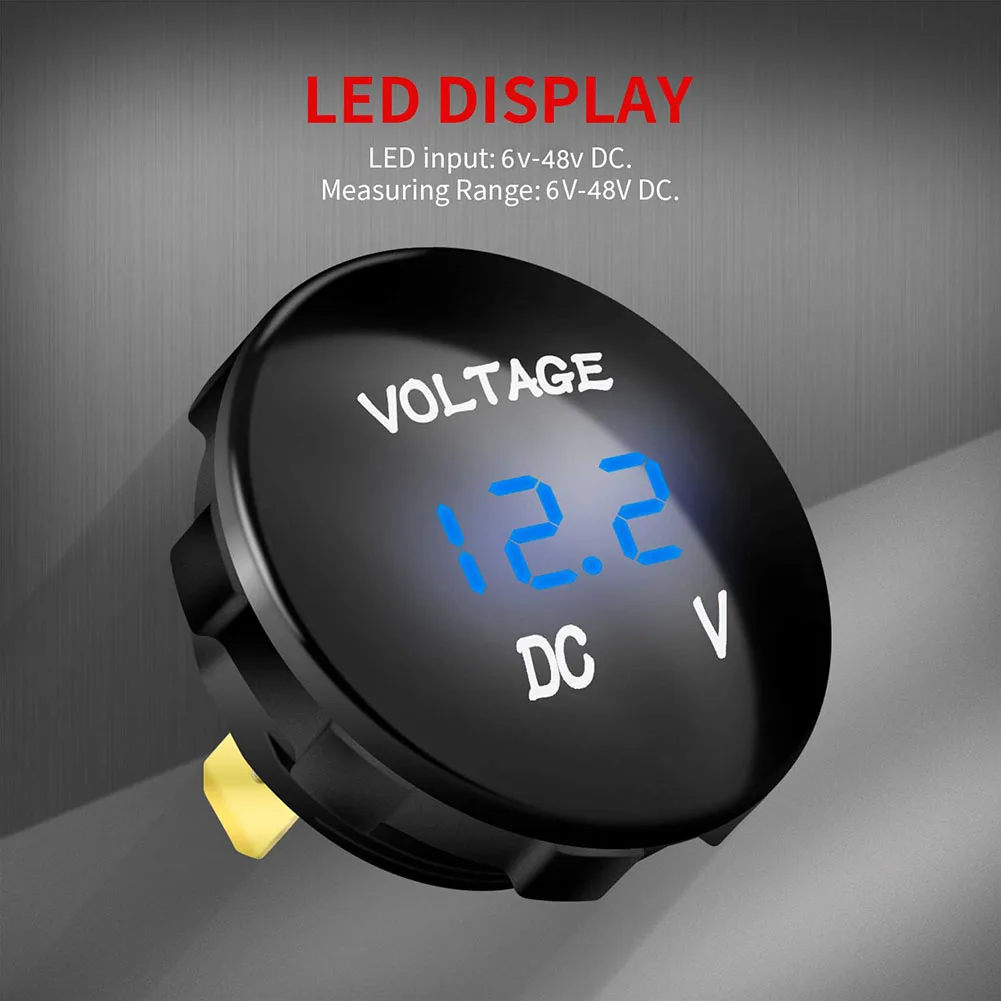 DC 5-48V Voltmeter With Terminal 3-digit LED Display Digital Voltage Meter Testing Tools Car Motorcycle Voltmeter Voltage Tester