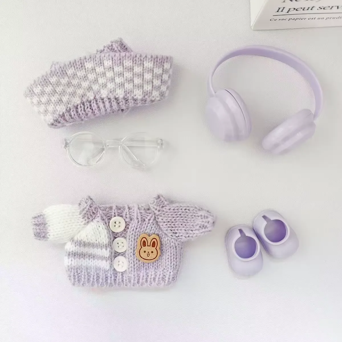 Für Labubu V1 V2 Idol Nette Puppe Kleidung Mode Pullover Outfit Zubehör Sitzen Party Rosa Weiß