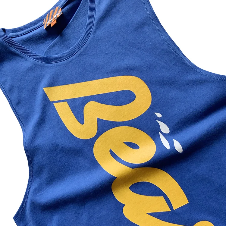 2022 Bear\'s Paw Tank Tops Gym Sleeveless Singlet Men\'s Plus Size Cotton Undershirt Fitness Muscle Vest Blue/White M L XL 2XL 3XL