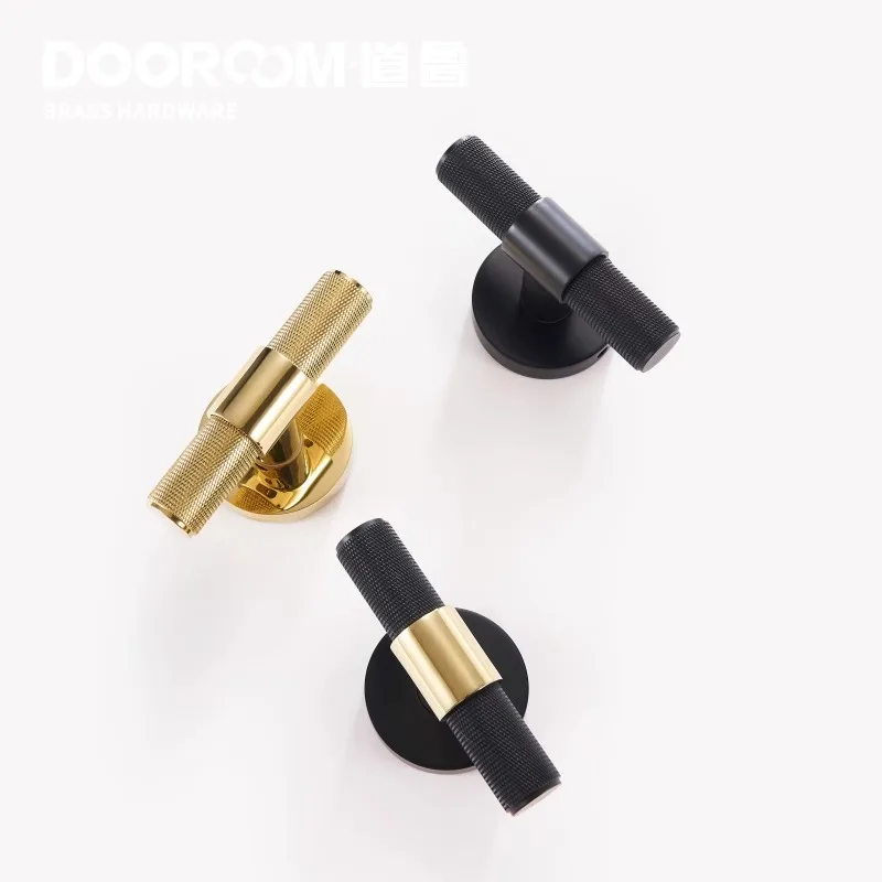 

Латунный современный простой Т-образный дверной замок для внутренней комнаты, ванная комната, спальня, проход, магнитный бесшумный для секретной двери