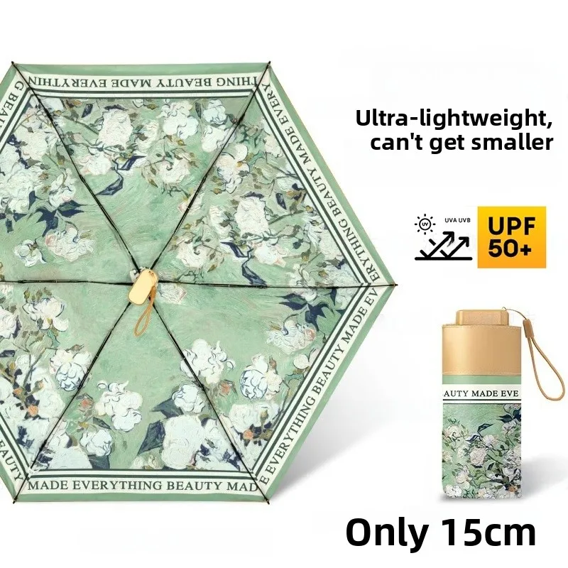

Superior Portable Sunshade Umbrella for Women High UV Protection Compact Foldable Polyester Fabric Six-fold Design