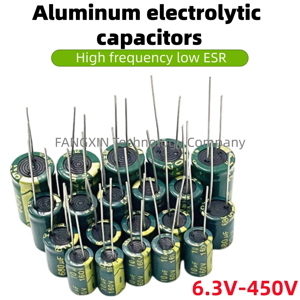 50-2pcs,400V- 6.3V 10V 25V 50V High Frequency Low ESR Aluminum Capacitor 100UF 220 330UF 470UF 680UF 1000UF 1500UF 2200UF 3300UF