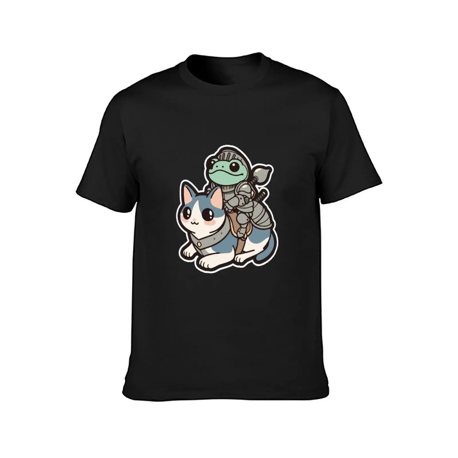 Amphibian Valor: Frog Knight's Feline Steed T-Shirt blanks heavyweights cute clothes mens t shirts pack