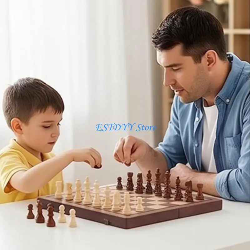 

G6DE Mini Chinese Chesses Folding Plastic Chessboard Board Game Portable Kid Toy Portable Outdoor