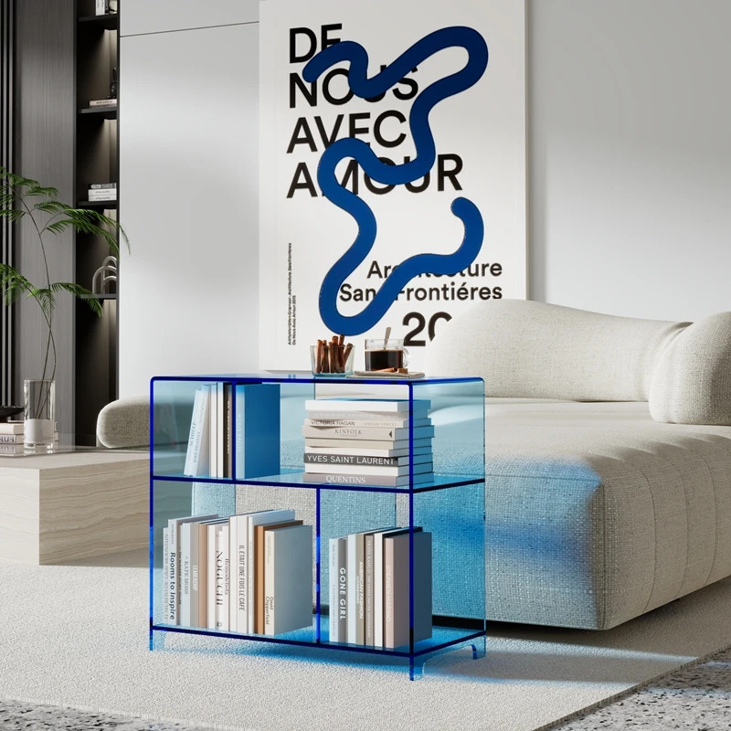 

Acrylic bookshelf simple floor rack multi-layer storage living room display cabinet bedroom bedside table storage shelf