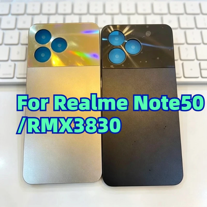 Back Glass Battery Rear Cover NO Camera Frame Lens Replacement Spare Parts For Realme Note50 RMX3830 Phone Repair Accessories