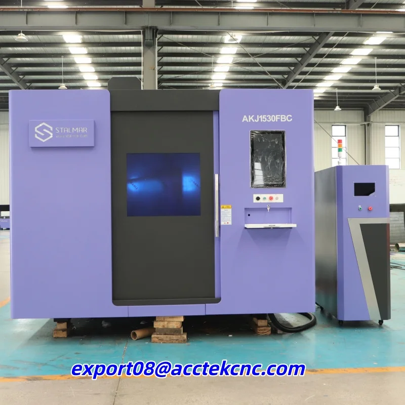 With Exchanging Platform Fully Enclosed Fiber Laser AKJ1530FBC Cutter Gantry Automatic For Steel Iron Aluminum Hardware Products