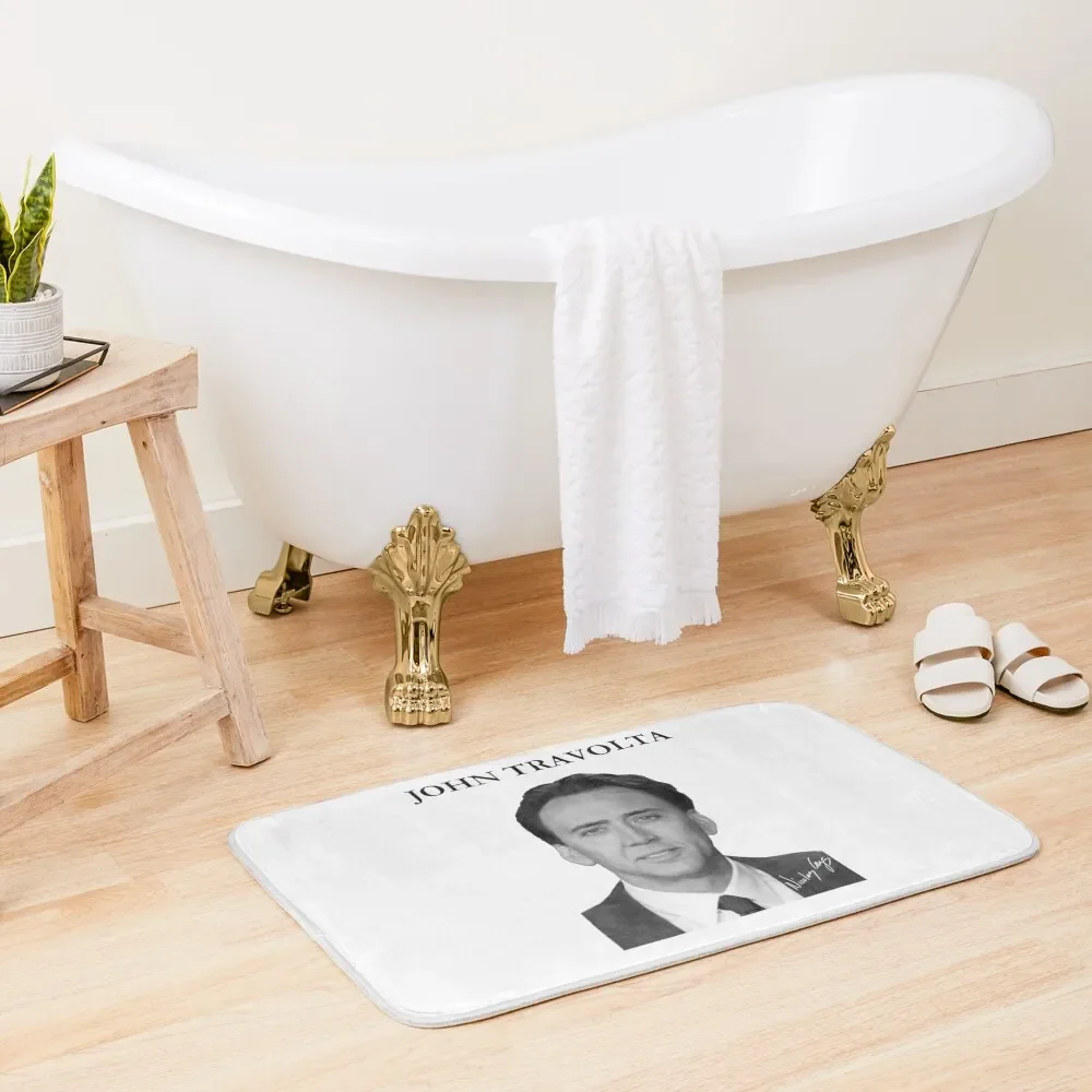 Nicholas Cage as John Travolta - Nicolas Cage - Nick Cage - Nic Bath Mat Anti Slip Bath Stickers Hallways Carpet Anti Slip Mat