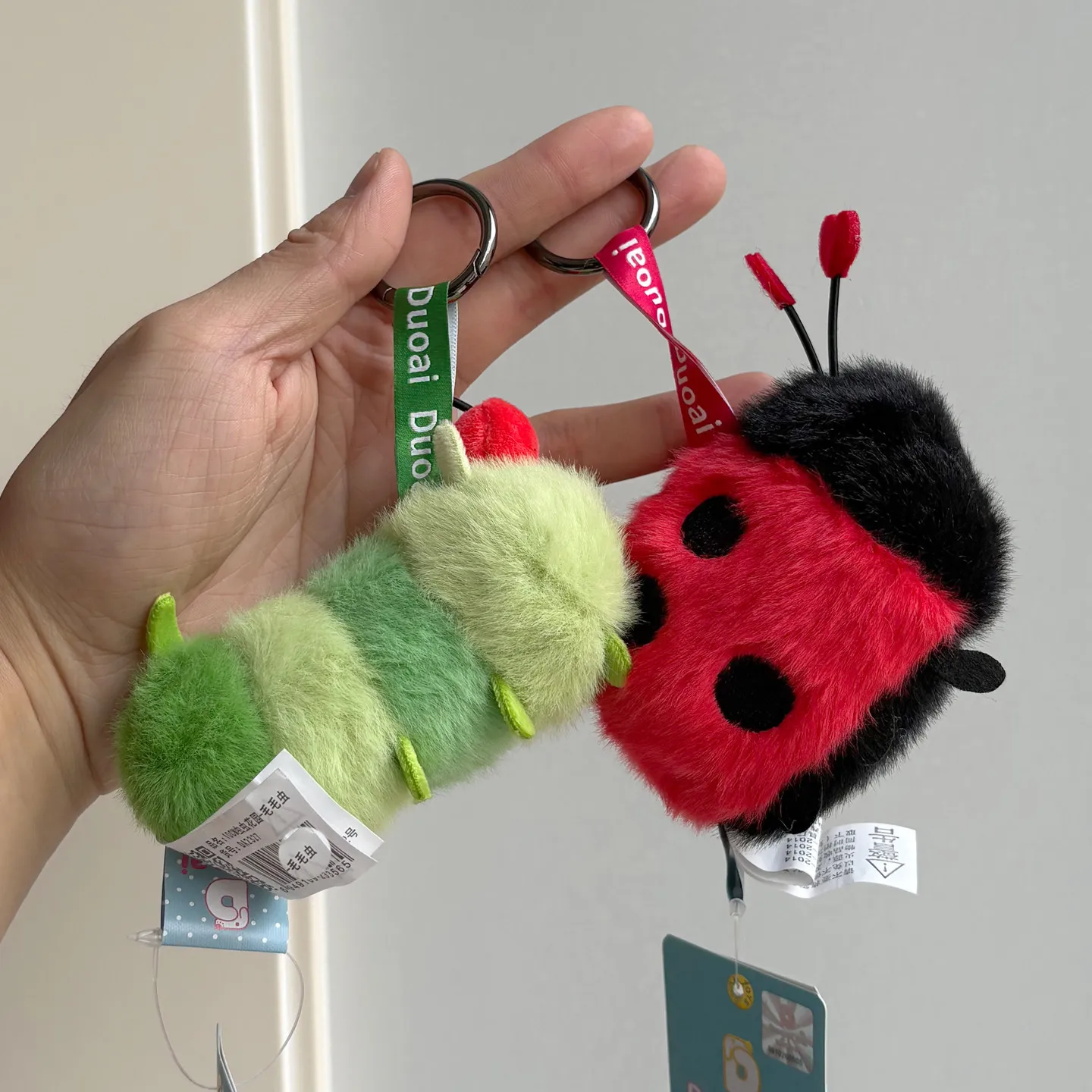 Adorably insect series Plush Toy Bee ladybug cockroaches spider Keychain For Accessories Bag Funny Pendant Keyring Fans Gifts