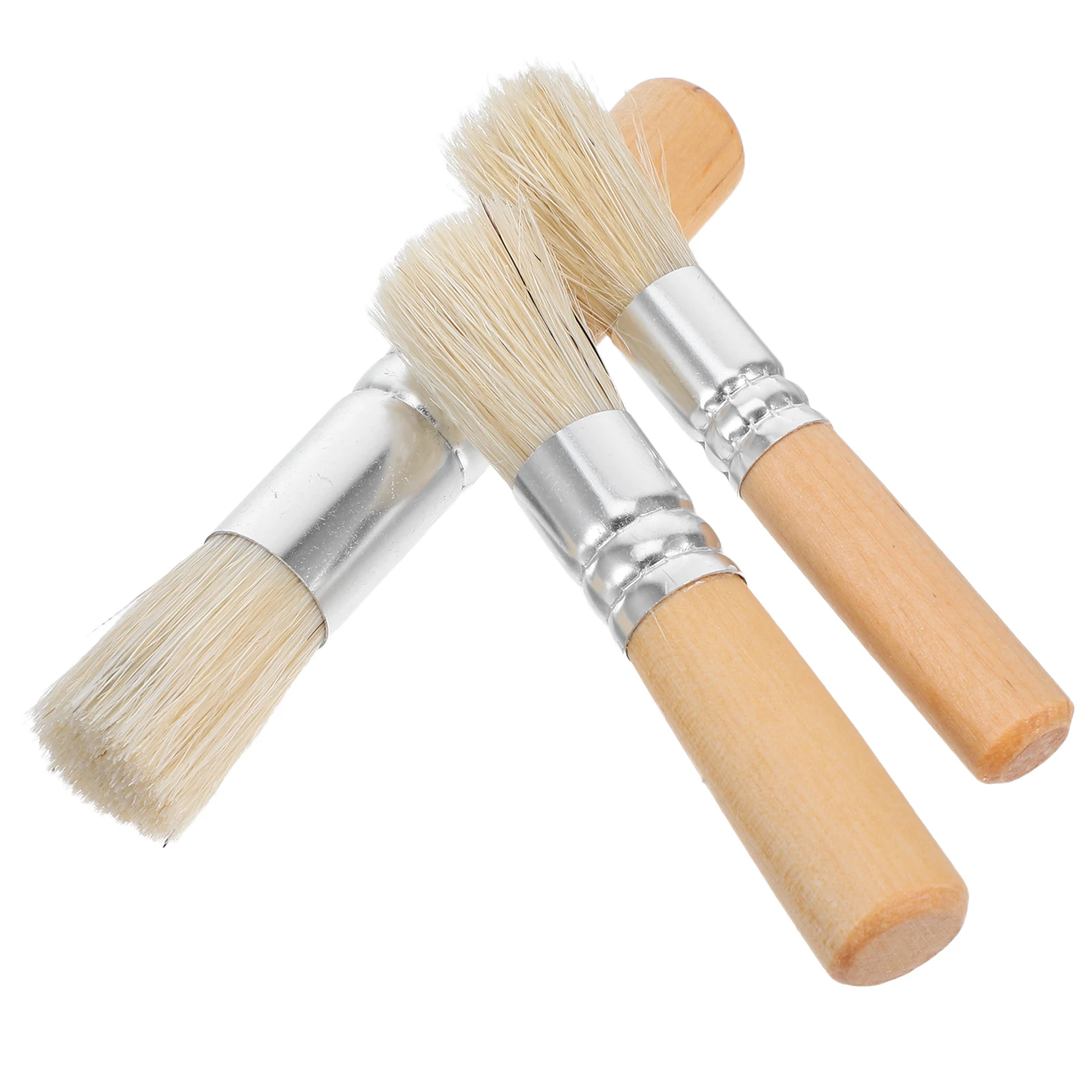

3 Pcs Natural Bristle Brush Painting Other Art Supplies Brushes Wood Boar Artist