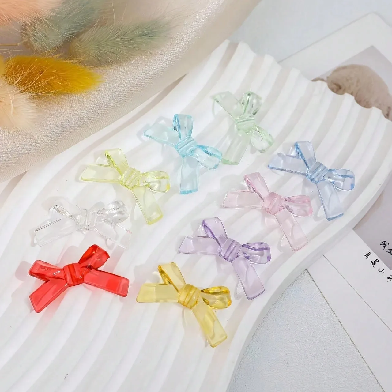 30pcs Transparent Acrylic Bow Tie Beads Bow Knot Charms for Jewelry Making DIY Necklace Bracelet Key Chain Accessories - AliExpress 36