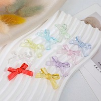 30pcs Transparent Acrylic Bow Tie Beads Bow Knot Charms for Jewelry Making DIY Necklace Bracelet Key Chain Accessories